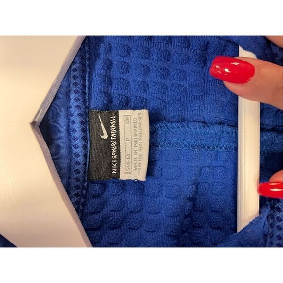 Nike Royal Blue Sphere Thermal Half Zip Warm Up Pullover sz S EUC - Picture 7 of 8